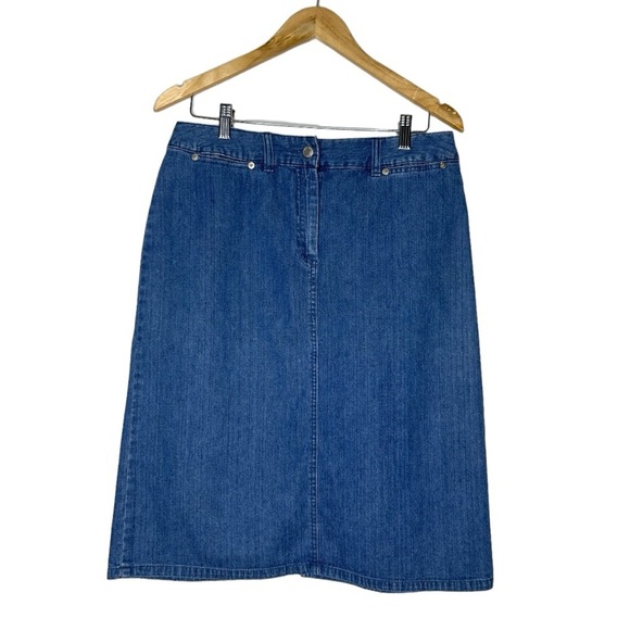 PENDLETON Deim Blue Jean Skirt Women’s Size 10 A Line Back Slit 2 Pockets. - Picture 1 of 13